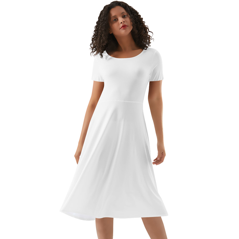 Women's Short Sleeve Ruffle Dress - POPCUSTOMS
